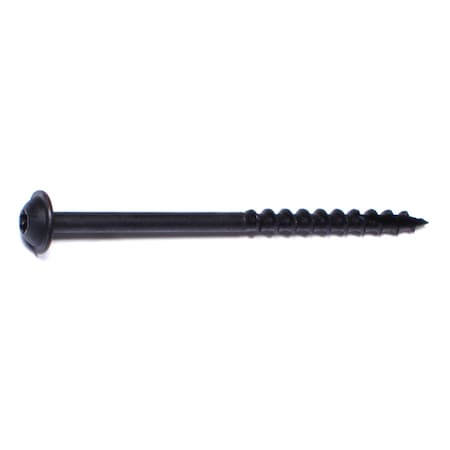 Saberdrive Wood Screw, #7, 2-1/2 in, Black Phosphate Steel Flange Round Head Torx Drive, 107 PK 50323